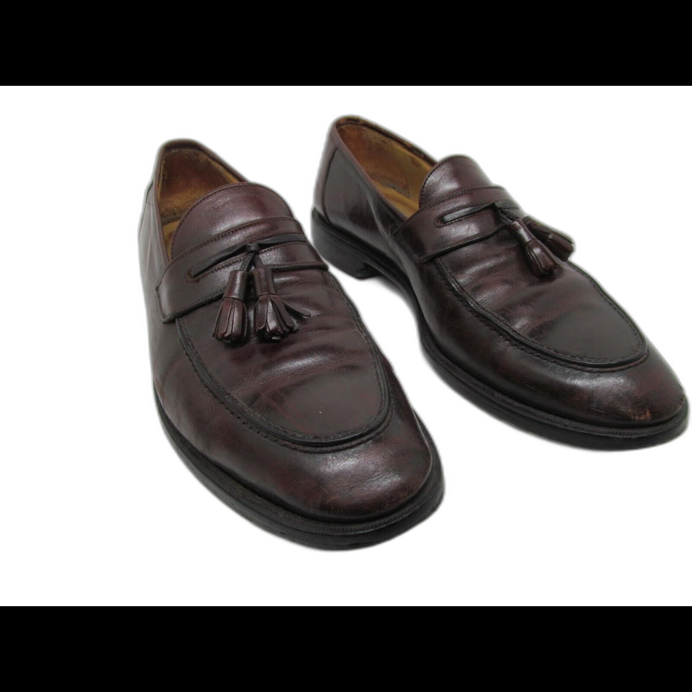 Mezlan Mens Brown Leather Tassel Loafers Size US 10.5 M Made In Spain READ DESC
